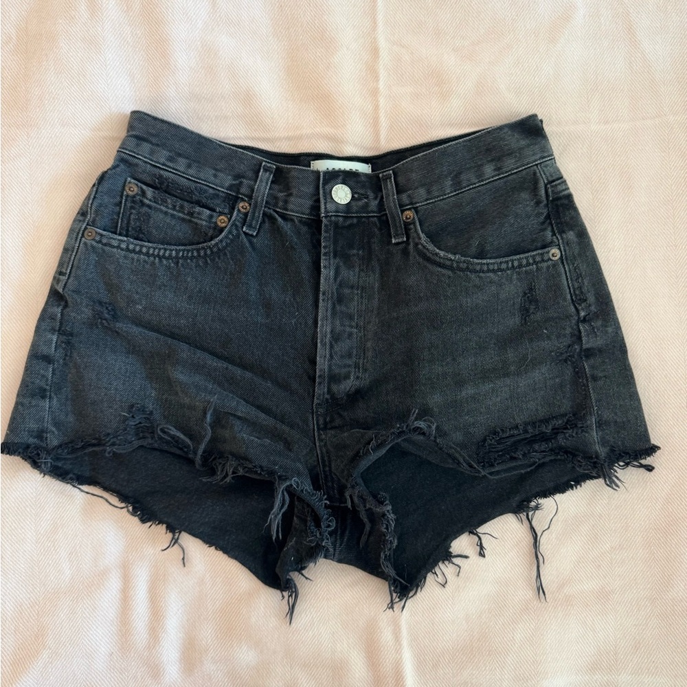 Agolde Charcoal Distressed Jean Shorts